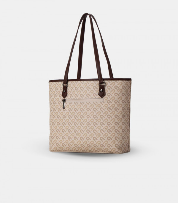 Close-up on the zipper of the MOZAIC structured tote bag - BAGCO.