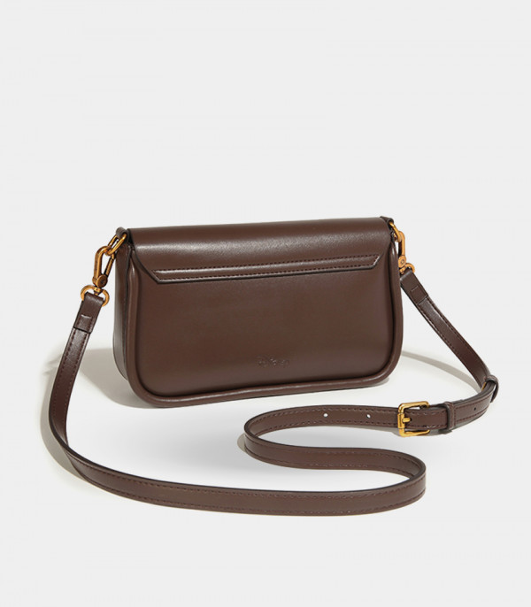 Vue arrière du sac bandoulière porté épaule DISNEY MICKEY MOUSE couleur Marron.