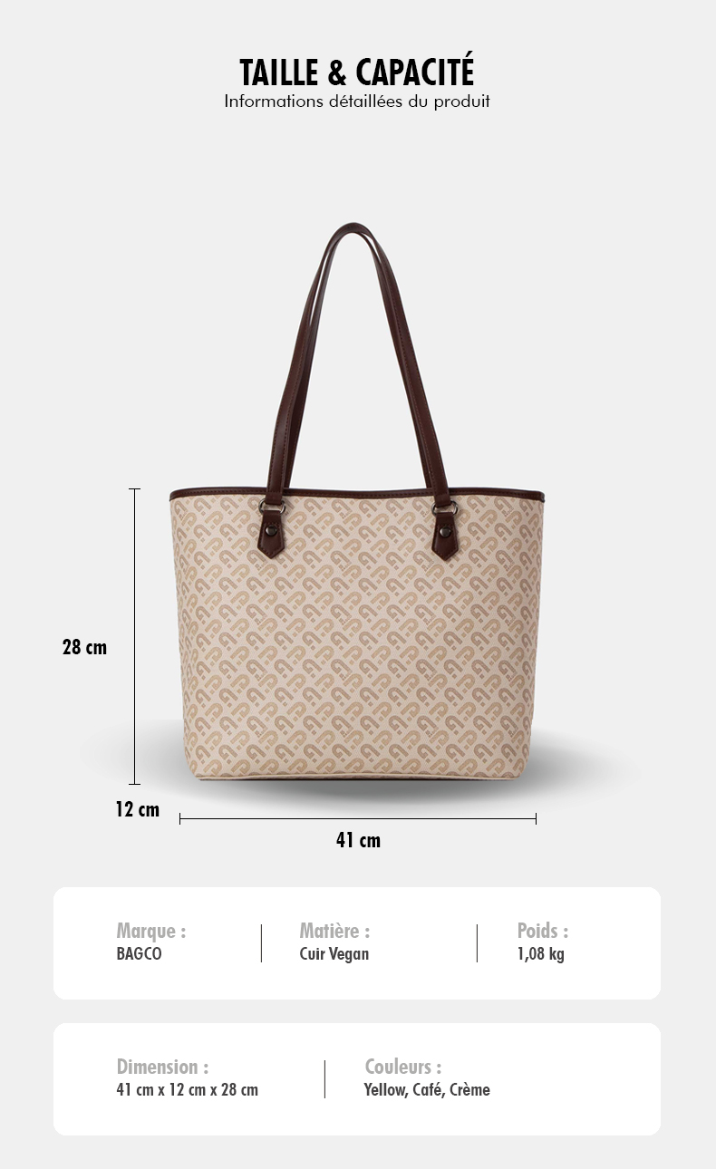 Tote Bag Structuré Mozaic - Bagco