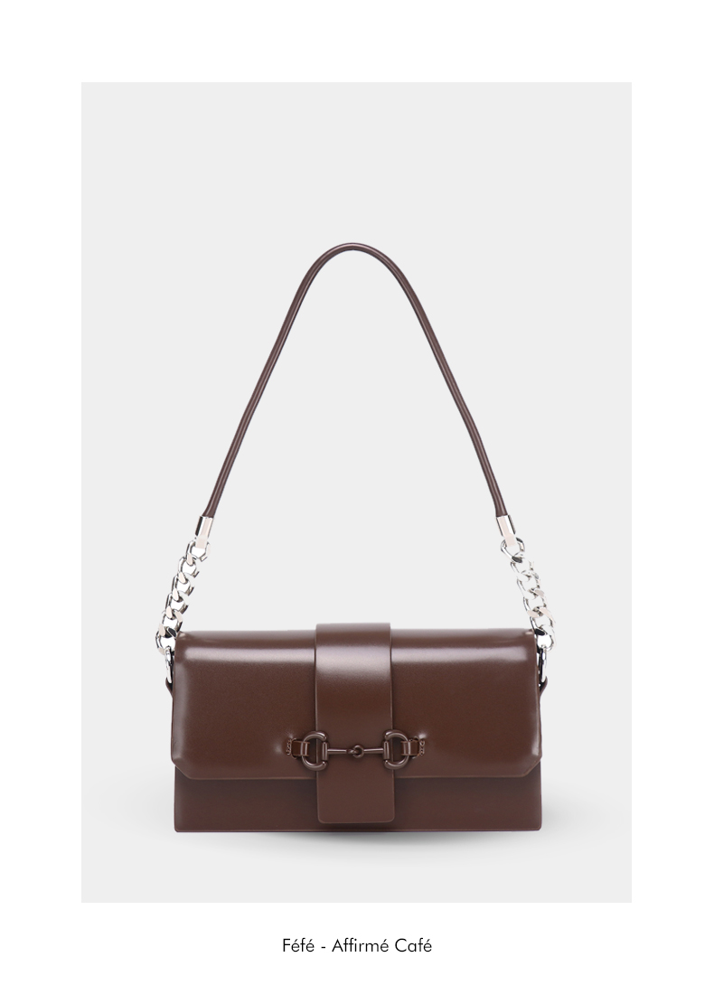 Sac Bandoulière à Chaine – Affirmé Féfé Café