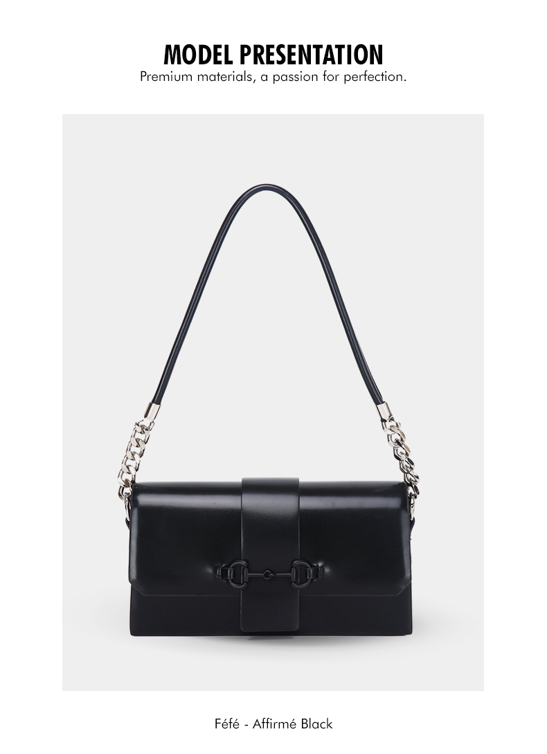 Sac Bandoulière à Chaine – Affirmé Féfé Noir