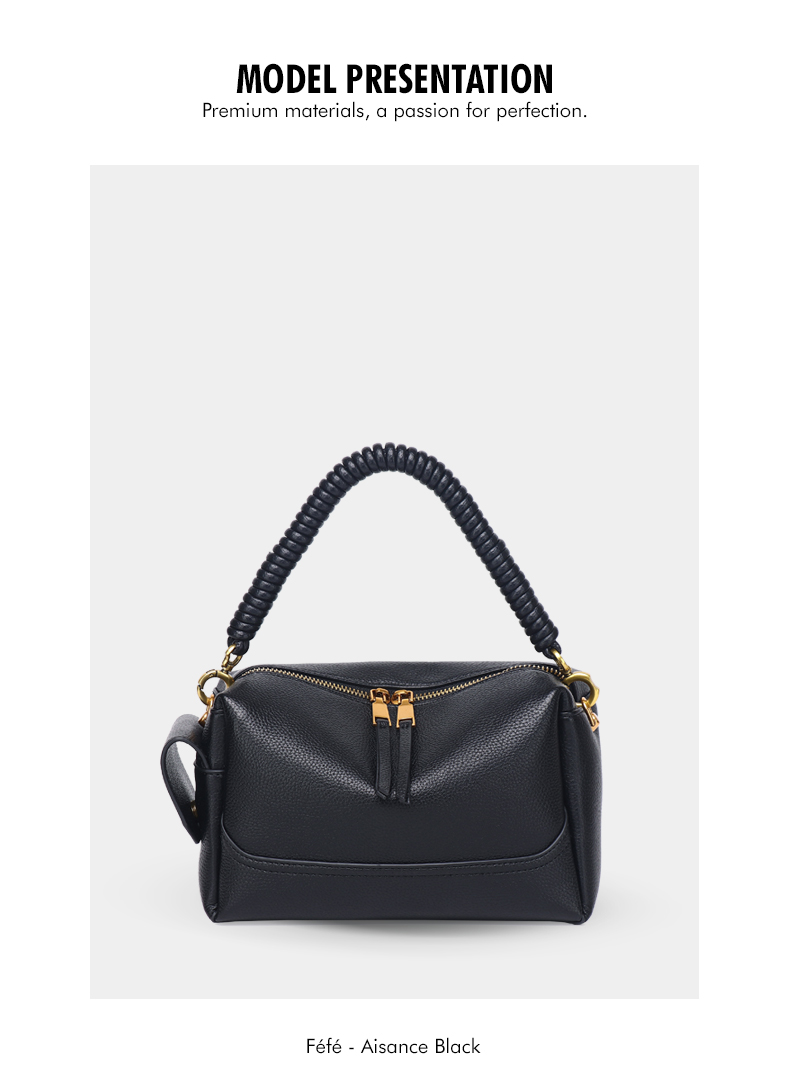 Sac Bandoulière Structuré – Intemporel Féfé Noir
