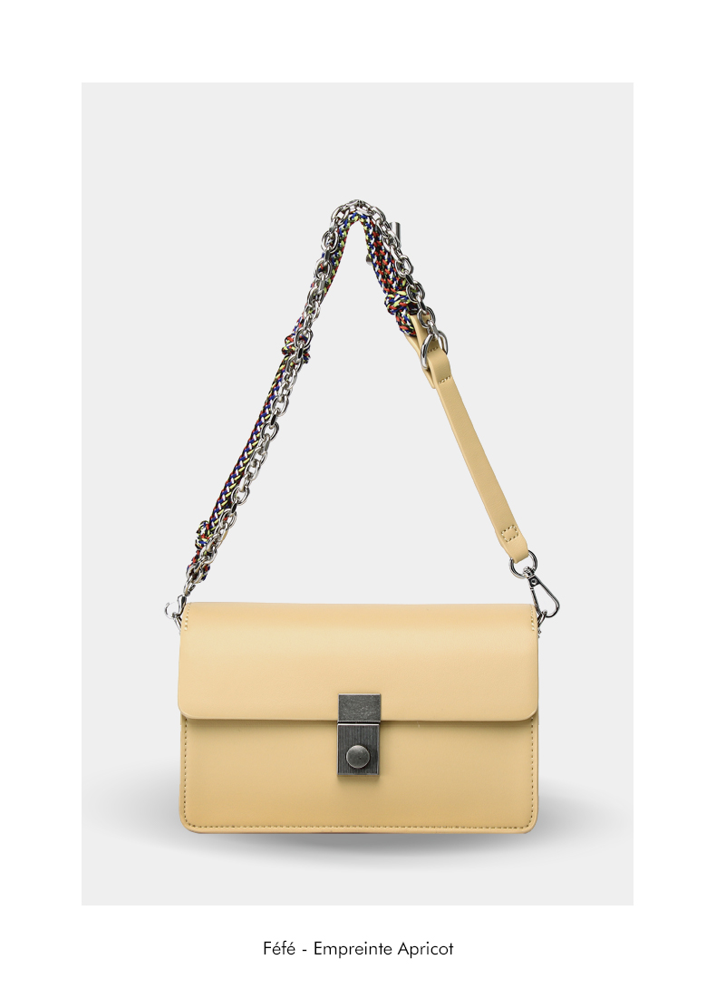 Sac Bandoulière à Poignée Chaîne – Empreinte Apricot Féfé