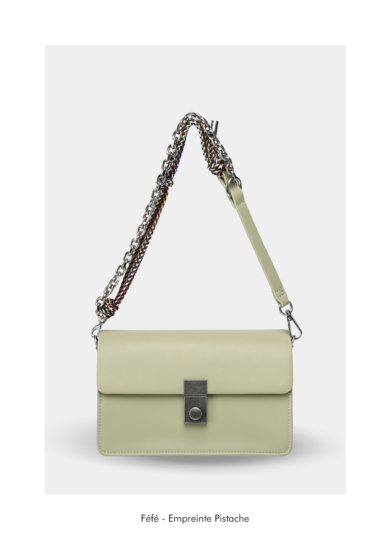 Sac Bandoulière à Poignée Chaîne – Empreinte Pistachio Féfé