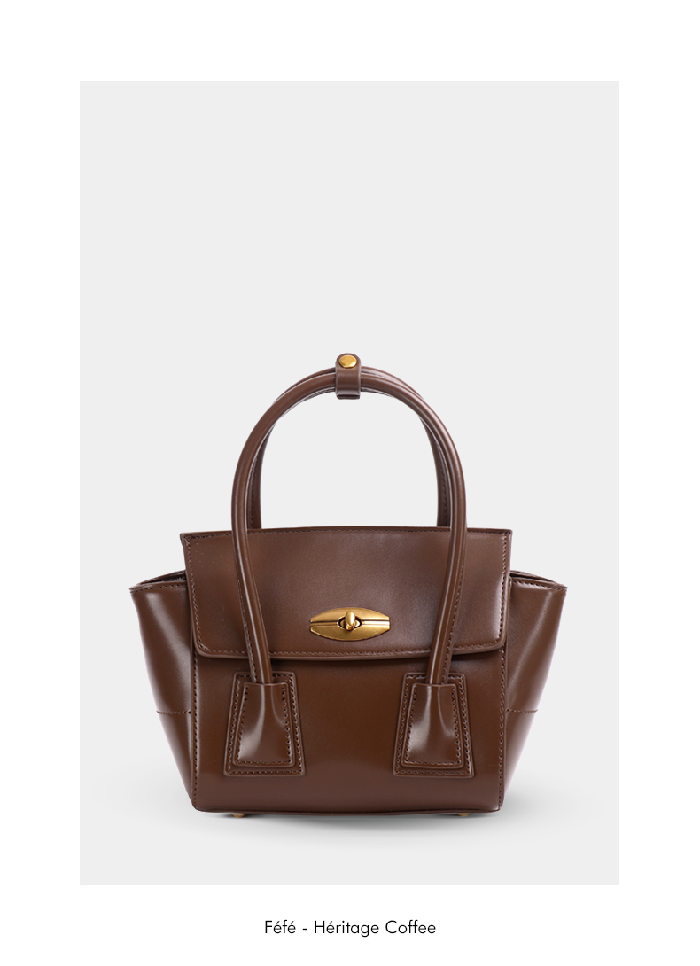 Sac Bandoulière à Poignée Chaîne – heritage Apricot Féfé
