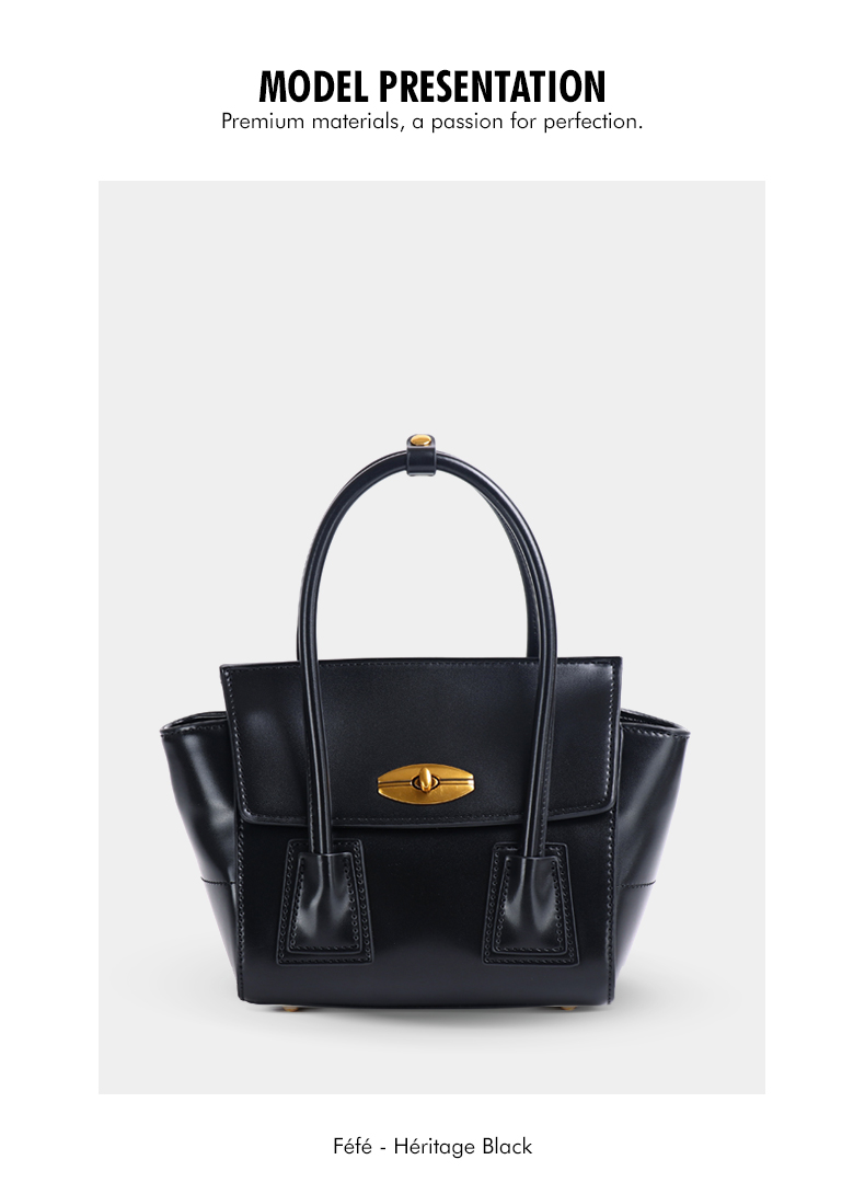Sac Bandoulière à Poignée Chaîne – heritage Black Féfé