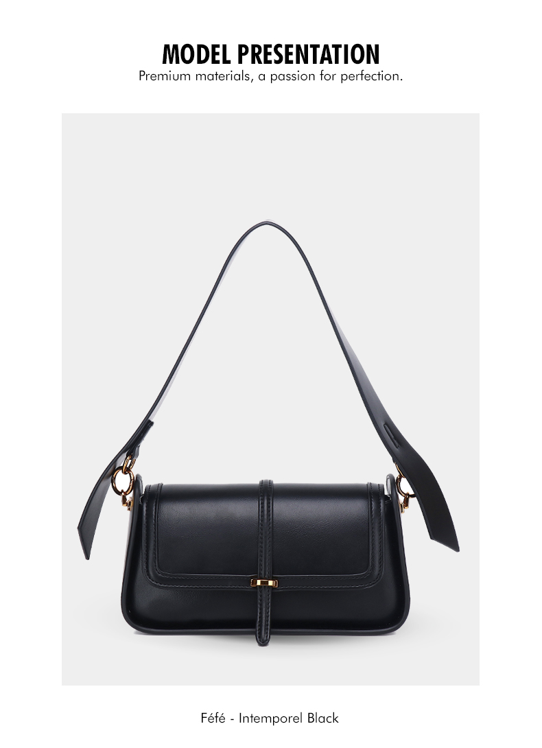 Sac Bandoulière Structuré – Intemporel Féfé Noir