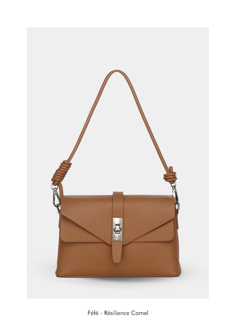 Sac Porté Épaule avec Lannière – Résilience Féfé Camel