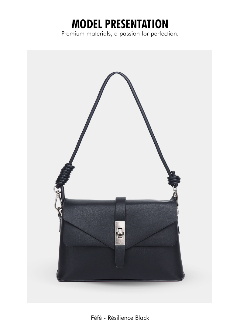Sac Porté Épaule avec Lannière – Résilience Féfé Noir