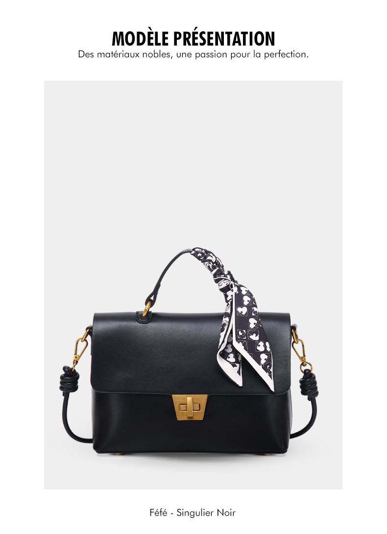 Sac à Main avec Lannière – Intemporel Féfé Noir
