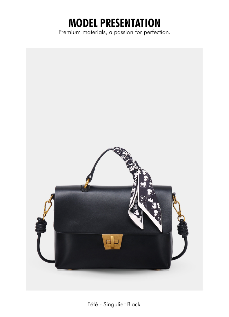 Sac à Main avec Lannière – Intemporel Féfé Noir