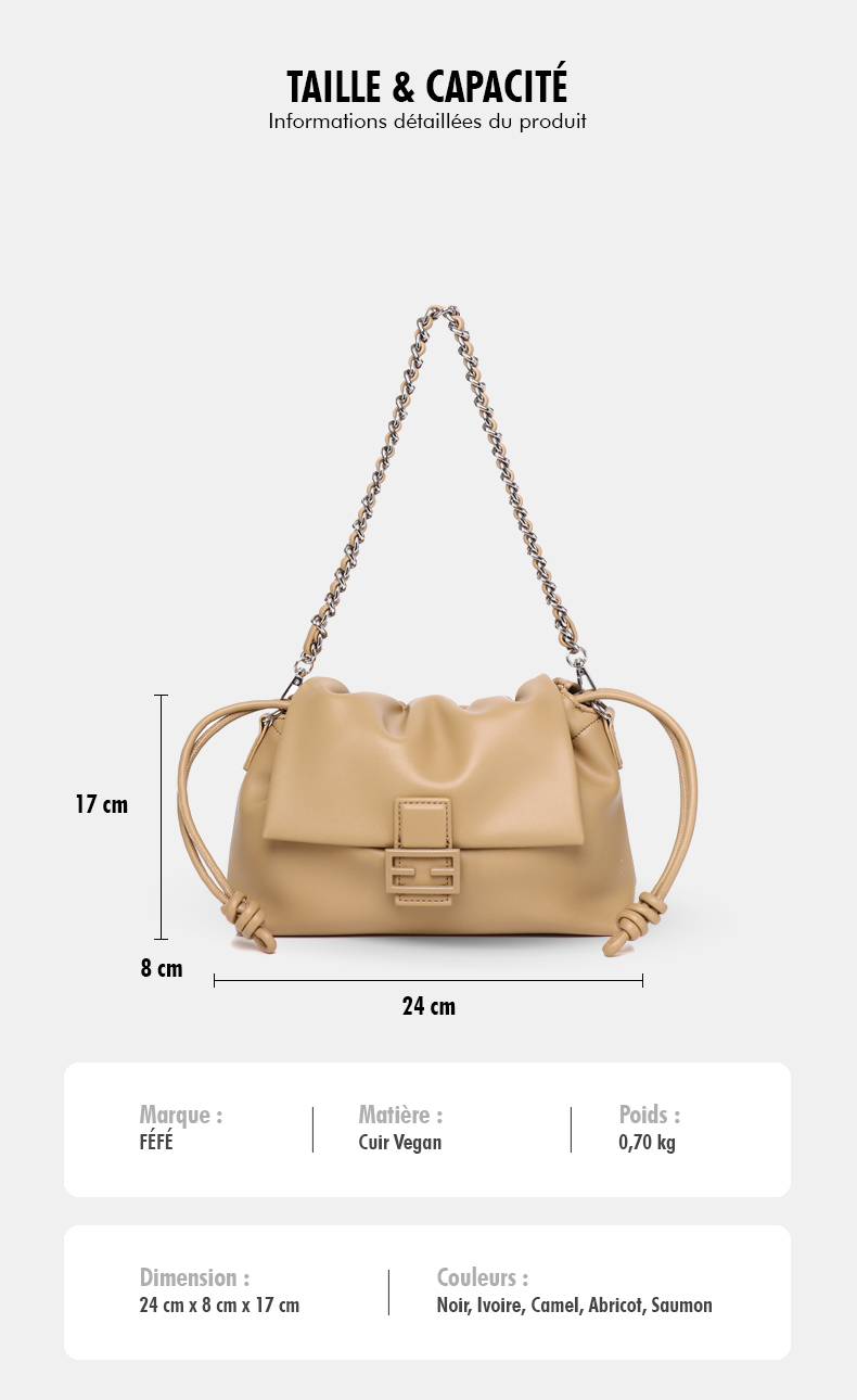 Sac Bandoulière à Chaine – Souplesse Féfé